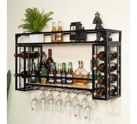 ZFGOJNBH Estantes de Pared para Colgar: Estante para vinos en el Techo, Soporte de exhibición para Colgar en el Techo, estantes de Almacenamiento para Bar y Restaurante, Soporte para Copas de Vino de