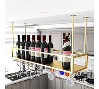 ZFGOJNBH Estantes de Vino para Colgar en el Techo, Soporte para Copas de Vino, Soporte de Metal para Botellas de Vino, Altura Ajustable, Estante Decorativo para almacenar Copas para Bares, Restaurant