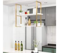 ZFGOJNBH Estantes flotantes Colgantes: Estante para vinos en el Techo, Soporte para Copas de Vino en el Techo, Soporte para Plantas de Hierro Simple, Soporte de exhibición de Barra Multifuncional, es