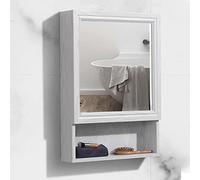 ZFGOJNBH Gabinete con Espejo de baño Blanco Gabinete con Espejo montado en la Pared Espacio Gabinete con Espejo de Aluminio Gabinete de Almacenamiento para Inodoro Impermeable (Color: Blanco, S: 40x1