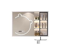ZFGOJNBH Gabinete con Espejo para baño Gabinete con Espejo para Inodoro con 2 Puertas Estante con Espejo montado en la Pared con Espacio de Almacenamiento Botiquín antivaho Blanco de 90 * 70 cm (Colo