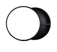 ZFGOJNBH Gabinete con Espejo Redondo para baño, Espejo Redondo para Dormitorio con Estante de Almacenamiento, Espejo de Maquillaje de Madera Redondo montado en la Pared