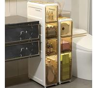ZFGOJNBH Gabinete de Almacenamiento para baño pequeño, gabinete Impermeable para Papel higiénico con cajones Transparentes y Ruedas para Espacios pequeños, gabinete Lateral Alto para baño para espaci