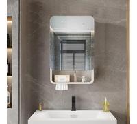 ZFGOJNBH Gabinete de baño montado en la Pared, gabinete de Espejo de baño Rectangular con bisagra silenciosa, Resistente al Agua y a la Humedad, gabinete de Espejo de baño Rectangular con almacenamie