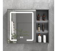 ZFGOJNBH Gabinete de baño montado en la Pared, gabinete de Espejo Iluminado para baño, función de eliminación de Niebla con un Clic, botiquín de baño Inteligente con botón táctil Inteligente, luz imp