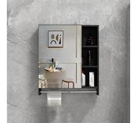 ZFGOJNBH Gabinete de baño montado en la Pared, gabinete de Medicina de baño de Aluminio, Material de Aluminio de Espacio Engrosado, gabinete de Almacenamiento montado en la Pared con bisagra Silencio