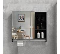 ZFGOJNBH Gabinete de baño montado en la Pared, gabinete de Medicina de baño de Aluminio, Material de Aluminio de Espacio Engrosado, gabinete de Almacenamiento montado en la Pared con bisagra Silencio