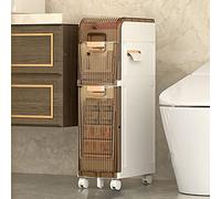 ZFGOJNBH Gabinete de baño pequeño para Espacios reducidos, gabinete de Piso Estrecho de 3/4/5 cajones, Estructura Resistente, contenedor de Almacenamiento para el hogar, gabinete Lateral de Inodoro d