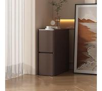 ZFGOJNBH Gabinete de cabecera Estrecha de Madera Maciza de Dormitorio Minimalista Moderno Blanco con encimera de Pizarra, Mini mesita de Noche de Sala de Estar de Dormitorio Minimalista de Borde estr