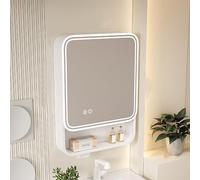 ZFGOJNBH Gabinete de Espejo para baño, gabinete de Espejo para baño montado en la Pared con botón táctil Inteligente, bisagra silenciosa, gabinete de Espejo para baño Rectangular con función de elimi