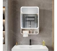 ZFGOJNBH Gabinete de Espejo para baño, gabinete de Espejo Rectangular para baño con botón táctil Inteligente, bisagra silenciosa, gabinete de Espejo Iluminado para baño con función de eliminación de
