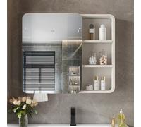 ZFGOJNBH Gabinete de Espejo para baño, gabinete de Espejo Rectangular para baño, Resistente al Agua y a la Humedad, gabinete de Espejo para baño montado en la Pared con Espacio de Material de alumini