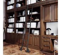 ZFGOJNBH Kit de herrajes para Puerta corrediza de Granero, herrajes para riel de Escalera Enrollable para Biblioteca | Kit de riel de Escalera Deslizante para Oficina en casa (sin Escalera) Kit de ri