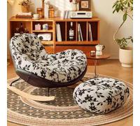 ZFGOJNBH Mecedora con otomana, sillón reclinable Extragrande, tapizado, Ideal para Sala de Estar y Dormitorio (H8)