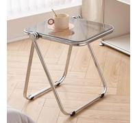 ZFGOJNBH Mesa Auxiliar de acrílico, Moderna Mesa de Centro Transparente, pequeña Mesa Auxiliar Plegable para Sala de Estar. Mesitas de Noche portátiles para sofá, Ideales para Decorar cocinas y dormi