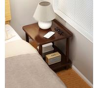 ZFGOJNBH Mesa Auxiliar de Madera Maciza, Mesa Auxiliar de 2 Niveles con estantes de Almacenamiento, mesita de Noche Estrecha y rústica para Espacios pequeños, Dormitorio, Sala de Estar (40 x 40 x 53