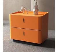 ZFGOJNBH Mesita de Noche de Madera Maciza de Dormitorio Minimalista Moderna con Chapa de Cuero, cómoda de Dormitorio, Almacenamiento de cajones, mesita de Noche de Madera, mesita de Noche Blanca, Mes