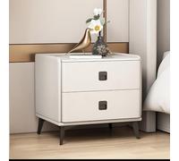 ZFGOJNBH Mesita de Noche de Madera Maciza Minimalista Moderna Blanca para Dormitorio con encimera de Pizarra, Mini sofá de Dormitorio, mesita de Noche de Madera/Mesa Auxiliar de Madera con cajones