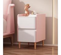 ZFGOJNBH Mesita de Noche Estrecha con Acabado de Piel sintética, mesita de Noche Minimalista Moderna con 2 cajones, Mesa Auxiliar Auxiliar con Acento, Mueble Organizador para Dormitorio