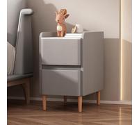 ZFGOJNBH Mesita de Noche Estrecha con Acabado de Piel sintética, mesita de Noche Minimalista Moderna con 2 cajones, Mesa Auxiliar Auxiliar con Acento, Mueble Organizador para Dormitorio
