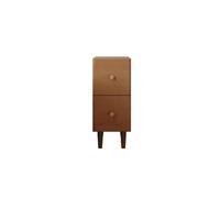 ZFGOJNBH Mesita de Noche Estrecha de Madera Maciza, Moderna de Mediados de Siglo con 2 cajones, Mueble de almacenaje pequeño, Mesa Auxiliar para sofá, Ideal para Espacios reducidos y Dormitorio (20 x