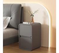 ZFGOJNBH Mesita de Noche Estrecha de Madera Maciza, pequeña y Delgada, con 2 cajones, Moderna mesita de Noche, Mueble de Almacenamiento para Dormitorio y salón (30 x 40 x 50 cm, Gris 2)