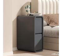 ZFGOJNBH Mesita de Noche Estrecha, Moderna y Minimalista, con 2 cajones Ocultos y Superficie de Cuero, Ideal para Espacios pequeños (20 x 40 x 50 cm, Gris)