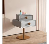 ZFGOJNBH Mesita de Noche Femenina mesita de Noche de Madera Maciza con Dos cajones, diseño Minimalista Moderno, Mueble de Dormitorio Giratorio Creativo, Mesa Auxiliar Multifuncional