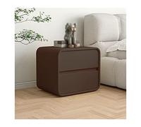 ZFGOJNBH Mesita de Noche marrón con 2 cajones, Moderna mesita de Noche, Mesa Auxiliar de Madera para sofá, Dormitorio, Sala de Estar, Pasillo, 18.5"