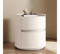 ZFGOJNBH Mesita de Noche Minimalista Moderna de Madera Maciza Blanca, mesita de Noche Redonda con cajones de Almacenamiento, Armario de Almacenamiento, cómoda, mesita de Noche de Madera, mesita de no