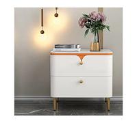 ZFGOJNBH Mesita de Noche pequeña de Madera con 2 cajones para Dormitorio, mesita de Noche con 2 cajones (Blanca), tamaño: 45 x 40 x 51 cm.