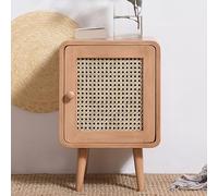 ZFGOJNBH Mini mesas auxiliares para Dormitorio, mesita de Noche Alta, mesitas de Noche para Dormitorio, mesita de Noche de ratán (Color: Color Madera)