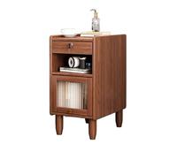 ZFGOJNBH Mini mesita de Noche de Madera Maciza Moderna de Lados Estrechos para Dormitorio - mesita de Noche Retro, mesita de Noche Moderna Multifuncional para Dormitorio con cajones de Almacenamiento