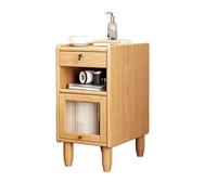 ZFGOJNBH Mini mesita de Noche de Madera Maciza para Dormitorio Moderno de Lados Estrechos - mesita de Noche Retro, mesita de Noche Moderna Multifuncional para Dormitorio con cajones de Almacenamiento