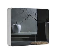 ZFGOJNBH Mueble de baño con Espejo de Madera Maciza y Estante, Armario de Pared con Espejo de Esquina Redonda y Puerta de Espejo, armarios con Espejo de Alta definición Plateados para Almacenamiento