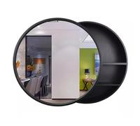 ZFGOJNBH Mueble de baño con Espejo y Puerta corredera y Estante de Madera Maciza para Montar en la Pared (marrón, 50 cm)