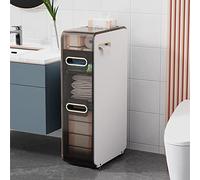 ZFGOJNBH Mueble de baño Delgado, Armario de Almacenamiento de Papel higiénico de Gran Capacidad con 4 cajones, Ruedas de Torre, Armario de Almacenamiento Lateral Independiente para Espacios pequeños,