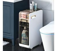 ZFGOJNBH Mueble de baño Estrecho de 2 Niveles, Mueble de almacenaje esquinero, cómoda Robusta y Estrecha con cajones móviles, Mueble para Papel higiénico para baño, Dormitorio y Sala de Estar.