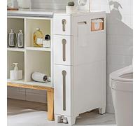 ZFGOJNBH Mueble de baño Estrecho para Espacios reducidos, Torre de Almacenamiento con cajones Delgados, 4 cajones y 2 Ruedas, Armario de pie, Almacenamiento Lateral para Inodoro, Armario de baño Alto