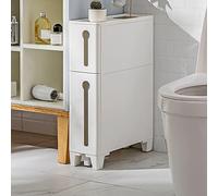 ZFGOJNBH Mueble de baño Estrecho para Espacios reducidos, Torre de Almacenamiento con cajones Delgados, 4 cajones y 2 Ruedas, Armario de pie, Almacenamiento Lateral para Inodoro, Armario de baño Alto