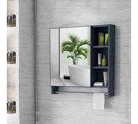 ZFGOJNBH Mueble de baño montado en la Pared, Mueble de baño con Espejo Hay Espacio de Almacenamiento detrás del Espejo, Mueble de Almacenamiento montado en la Pared con Accesorios de amortiguación y
