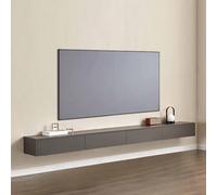 ZFGOJNBH Mueble de TV de Pared, Color Gris, para Sala de Estar, de Madera Maciza, con Almacenamiento Multimedia, Flotante (150 cm/59,1 Pulgadas)