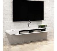 ZFGOJNBH Mueble de TV de Pared, Mueble Flotante para TV, Estante para Sala de Estar y Dormitorio, Blanco, 130 cm, Blanco, 90 cm