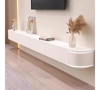 ZFGOJNBH Mueble de TV Flotante Blanco para Pared, Mueble de TV suspendido para Sala de Estar, Amplio Mueble de TV con Espacio de Almacenamiento, Consola Multimedia (140 x 24 x 20 cm)