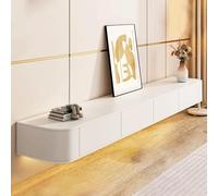 ZFGOJNBH Mueble de TV Flotante Blanco para Sala de Estar, 240/260/280/300/320 cm, Mueble de TV suspendido, Consola Multimedia, Banco de TV con Almacenamiento (260 x 30 x 25 cm)