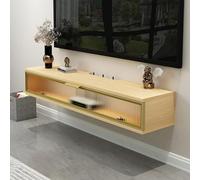 ZFGOJNBH Mueble de TV Flotante con cajones y Tapas abatibles, Consola Multimedia para Centro de Entretenimiento de Pared, Mueble de TV Flotante de Pared Moderno para Sala de Estar y Dormitorio (Nogal