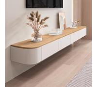 ZFGOJNBH Mueble de TV Flotante de Pared con Puerta, Consola Multimedia, estantes Grandes, Mueble bajo el televisor (Madera, 240 cm/94,4")