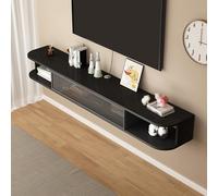 ZFGOJNBH Mueble de TV Flotante de Pared, Consola Multimedia, Centro de Entretenimiento Flotante con Almacenamiento, Mueble de TV de Pared, Moderno para Sala de Estar (Negro, 100 x 24 x 20 cm/39,4 x 9