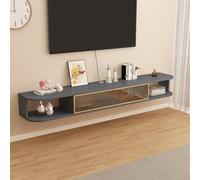 ZFGOJNBH Mueble de TV Flotante de Pared, Consola Multimedia, Centro de Entretenimiento Flotante con Almacenamiento, Mueble de TV de Pared, Moderno para Sala de Estar (Gris, 100 x 24 x 20 cm/39,4 x 9,