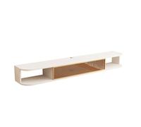 ZFGOJNBH Mueble de TV Flotante de Pared, Consola Multimedia, Centro de Entretenimiento Flotante con Almacenamiento, Mueble de TV de Pared, Moderno para Sala de Estar (Blanco, 100 x 24 x 20 cm/39,4 x